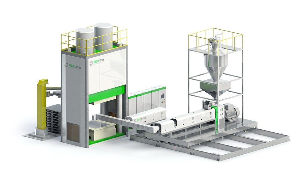 Single Exit Type Of Waste Plastic Molded Parts Extrusion Production Line