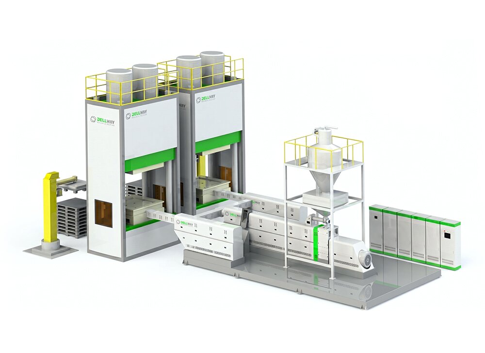 Double Exits Type of Waste Plastic Molded Parts Extrusion Production Line